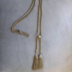 Boho Gold Chain Tassel Necklace